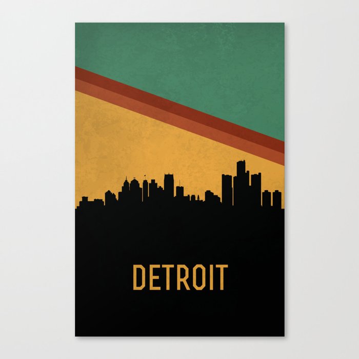 Detroit Skyline Leinwanddruck