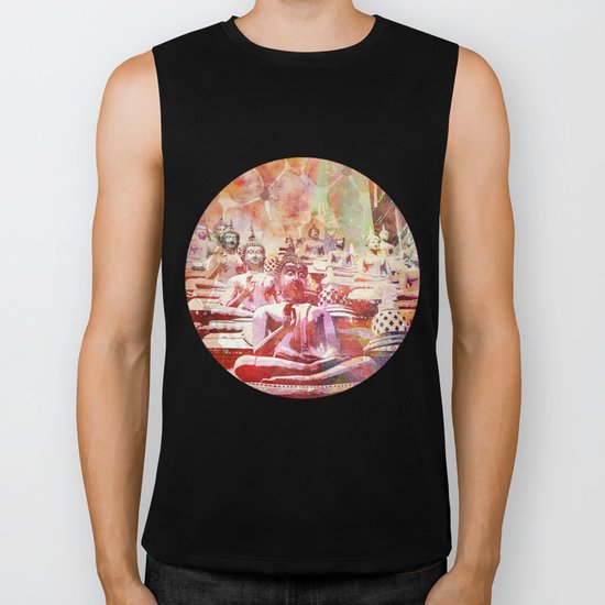 Colorful Buddha Buddhism Artwork Biker Tank