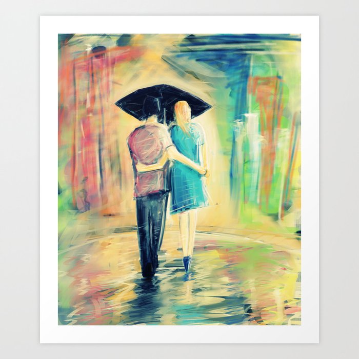 rain lovers Art Print