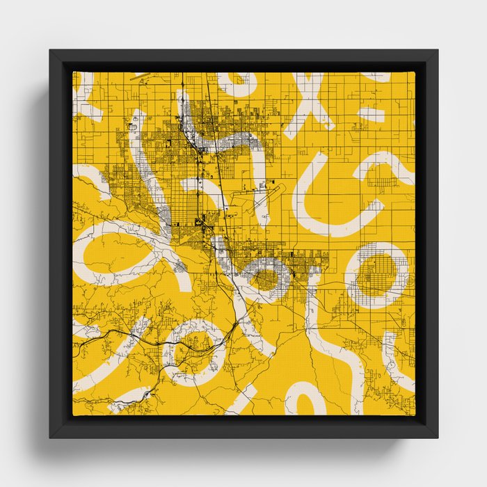 Palmdale USA - City Map Collage Framed Canvas