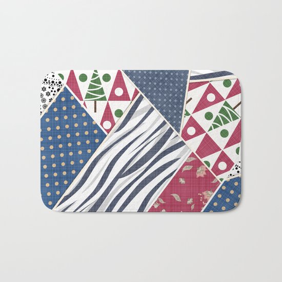 Abstract pattern .Textile patchwork patchwork . Bath Mat