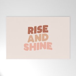 RISE AND SHINE peach pink Welcome Mat