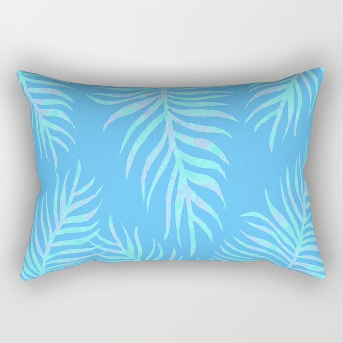 Fern pattern on light blue background Rectangular Pillow