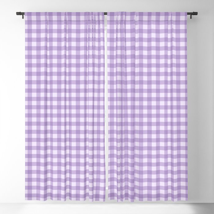 Gingham Plaid Pattern - Lilac Purple Blackout Curtain