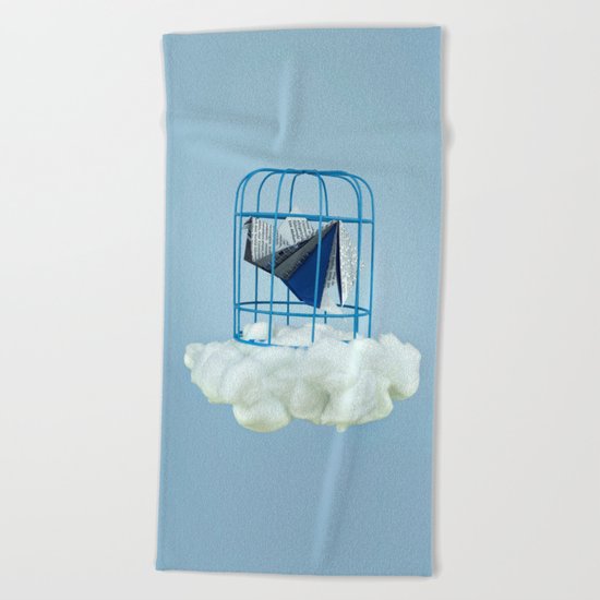 Cloud under prisoner bird Beach Towel