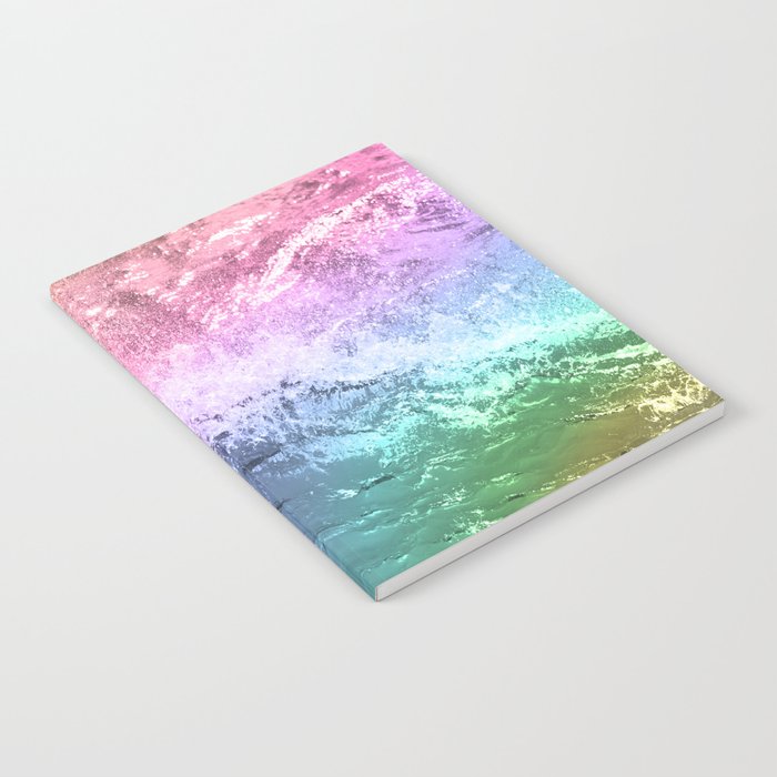 Ocean Waves Rainbow Gradient Texture Notebook