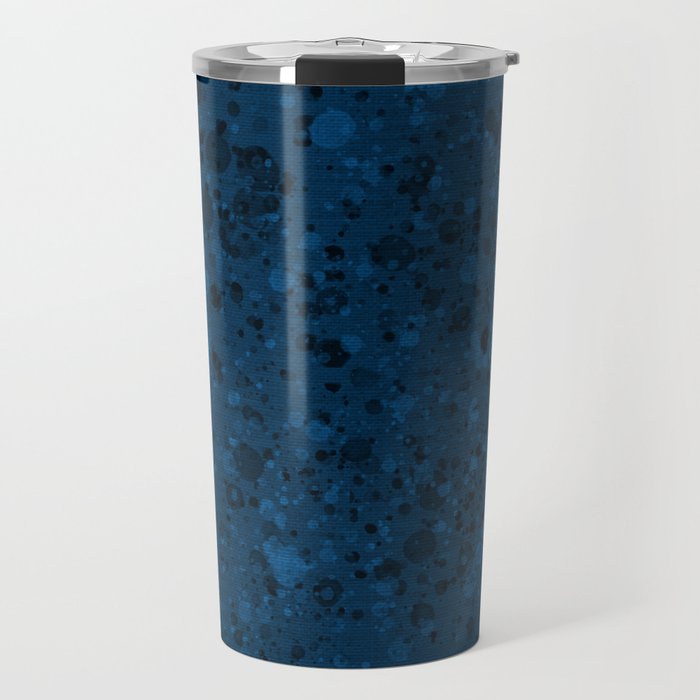 Dark royal blue dripping paint texture, solid color Travel Mug