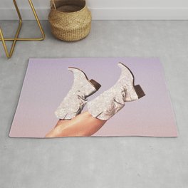 These Boots - Glitter Purple Miami Vibes Rug