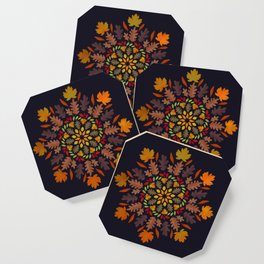 Autumn Leaf Mandala Coaster