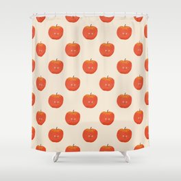 Kawaii Apple Shower Curtain