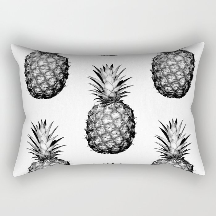 Black & White Pineapple Rectangular Pillow