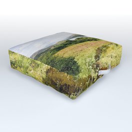 Oil painting on canvas. Scotland England. Travel illustration. Beautiful mountain landscape. Outdoor Floor Cushion