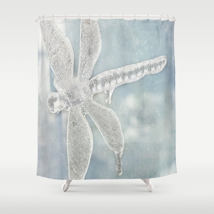Iced Dragonfly Shower Curtain By Legendsofdarkness Society6