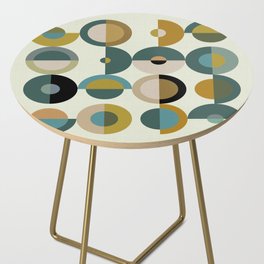 mid century modern geometric art Side Table
