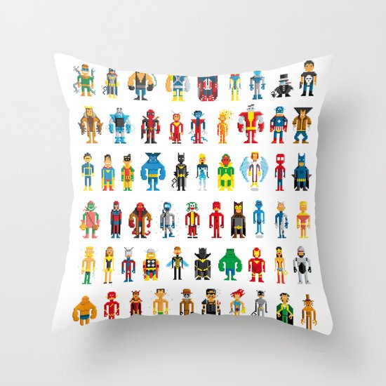 Pixel Heroes Throw Pillow
