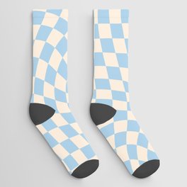 Check II - Baby Blue Twist — Checkerboard Print Socks