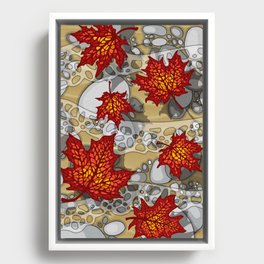 Streaming Maple Leaves Framed Canvas