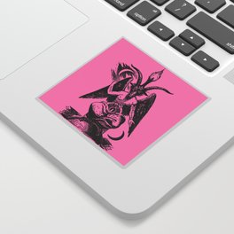 Black and Pink Baphomet Sticker