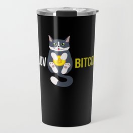 I Luv Bitcoin Cat Cryptocurrency Btc Cat Travel Mug