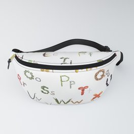 How does food Grow Alphabet - Upper and Lower Case - Seeds, Fruits, Veggies, Grains Fanny Pack