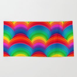 Spinning Rainbow Beach Towel