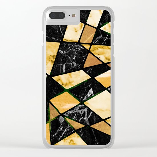 Abstract #460 Marble and Metal Clear iPhone Case