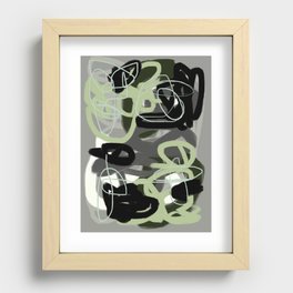 Green & Gray Abstract Recessed Framed Print