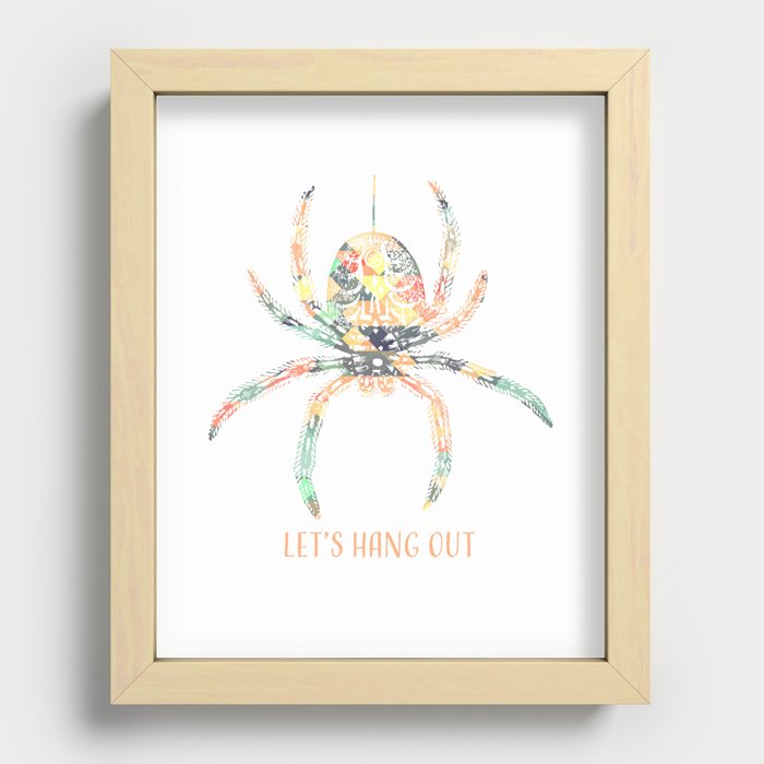 Let's Hang Out Geometric Spider Recessed Framed Print