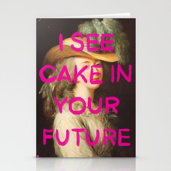 I see cake in your future- Mischievous Marie Antoinette Stationery Cards