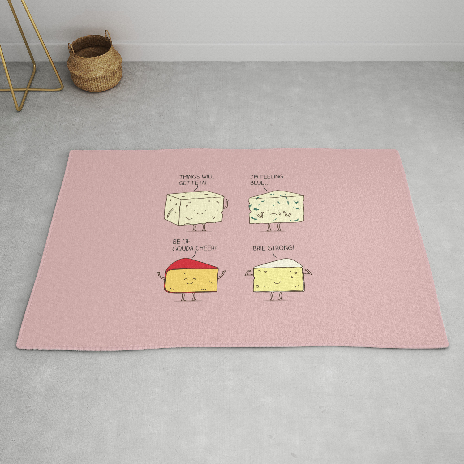Cheesy Puns Rug By Milkyprint Society6