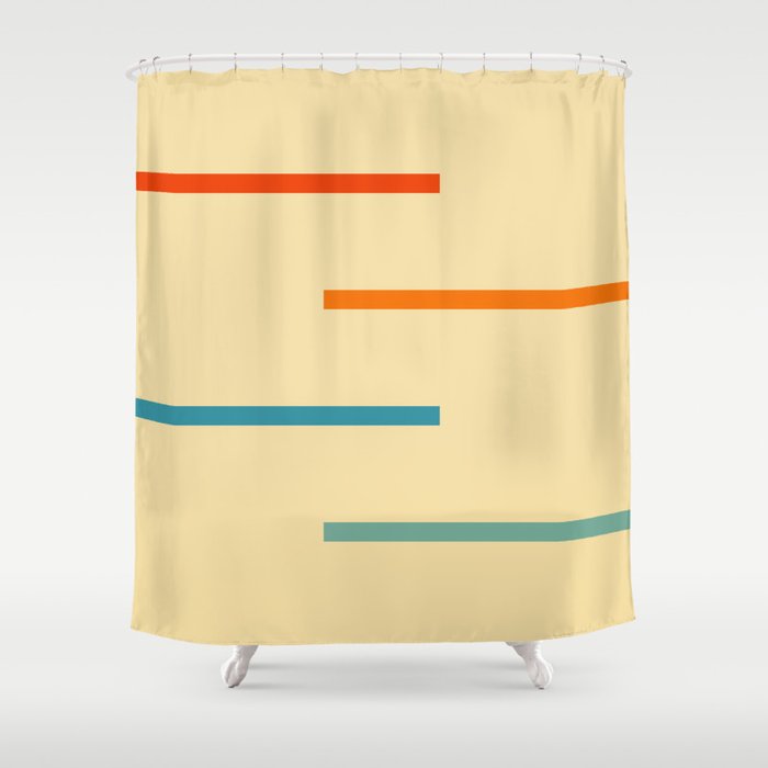 Rainbow Asana Retro Stripes Shower Curtain
