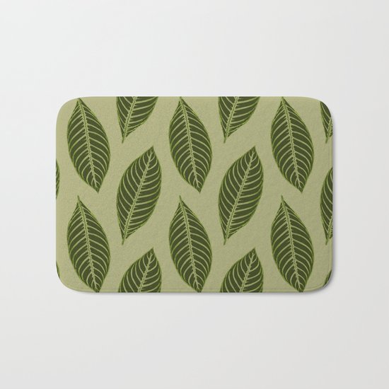 green foliage Bath Mat