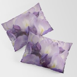 Pale Mauve And Purple Wisteria Flowers In Close Up Pillow Sham