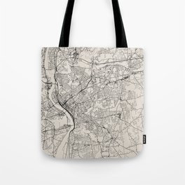 Springfield, Massachusetts - City Map - USA - Black and White Aesthetic Tote Bag