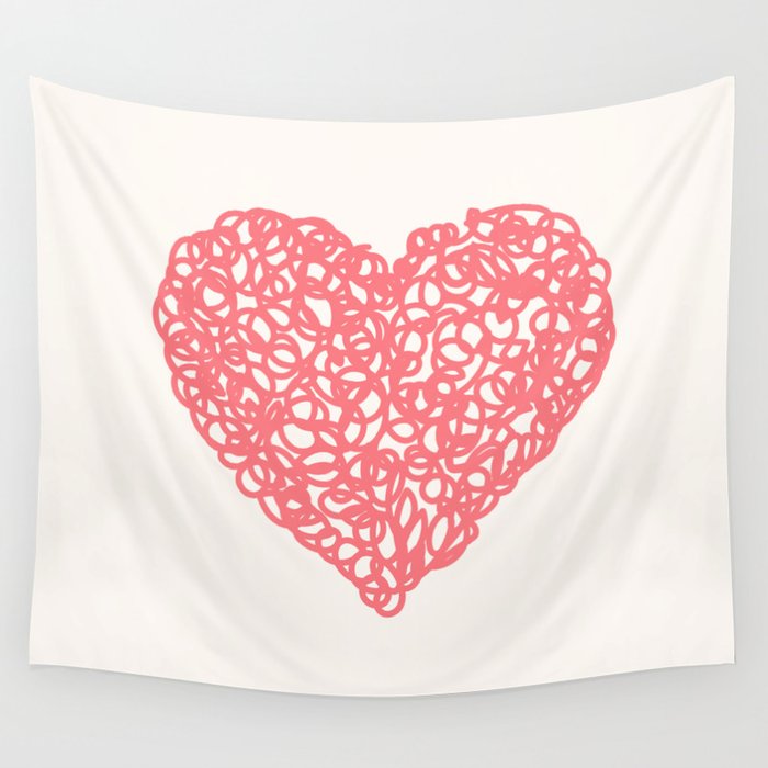 Heart Doodle 1 Wall Tapestry
