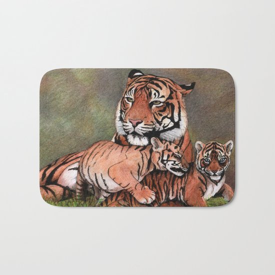 Family of tigers Bath Mat
