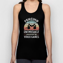 Fencing Enthusiast powered by Video Games Unisex Tank Top