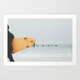 Yellow Surf Board - Abstract Surfers Print - Ocean - Sea - Travel photography Art Print