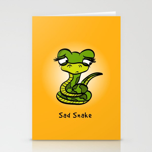 Sad Snake Stationery Cards