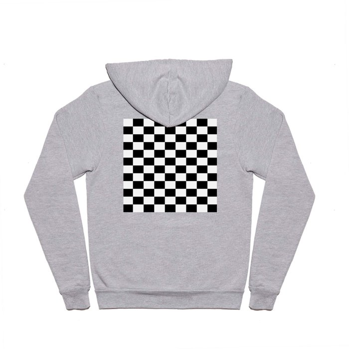 pattern checkerboard black white gift idea Hoody