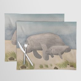 Manatee Mom and Baby  Placemat