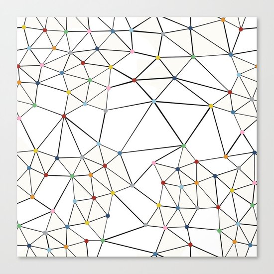 Seg with Color Spots White Canvas Print