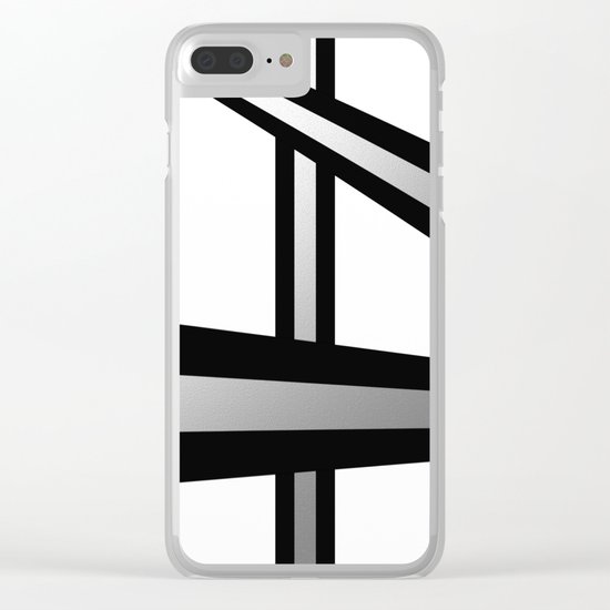 Bold Metallic Beams - Minimalistic, abstract black and white artwork Clear iPhone Case