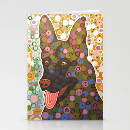 Zeus ... Abstract dog art, German Shepherd Stationery Cards