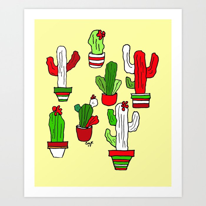 Christmas Cactus! Art Print