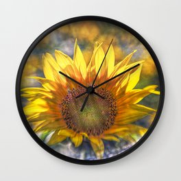Sunflower with Lens Flare of the Suns Rays Wall Clock