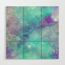 Teal Galaxy Painting Wood Wall Art