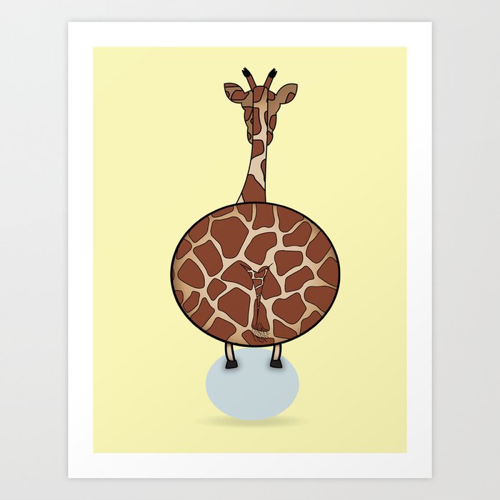 Giraffe From Behind Art Print