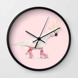 ROLLERSKATING COCKATOO Wall Clock