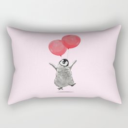 Flying Baby Penguin in Pink Rectangular Pillow